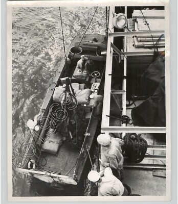 NAVY Supply Ship USS POLLUX En Route to Pacific Far East 1950 VTG Press Photo