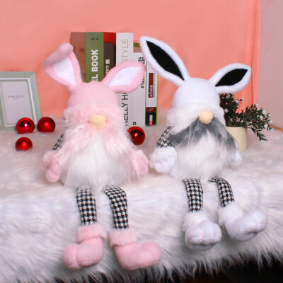 Rabbit Faceless Gnome Xmas Tree Hanging Ornament Plush Doll Decor Easter Day