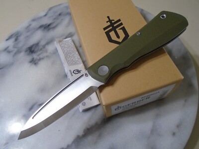 Gerber Mansfield Swayback Pocket Knife OD Micarta Slipjoint Scandi Grind D2 New