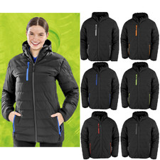 Result Genuine Recycled Black Compass Padded Winter Jacket-softshell Bodywarmer