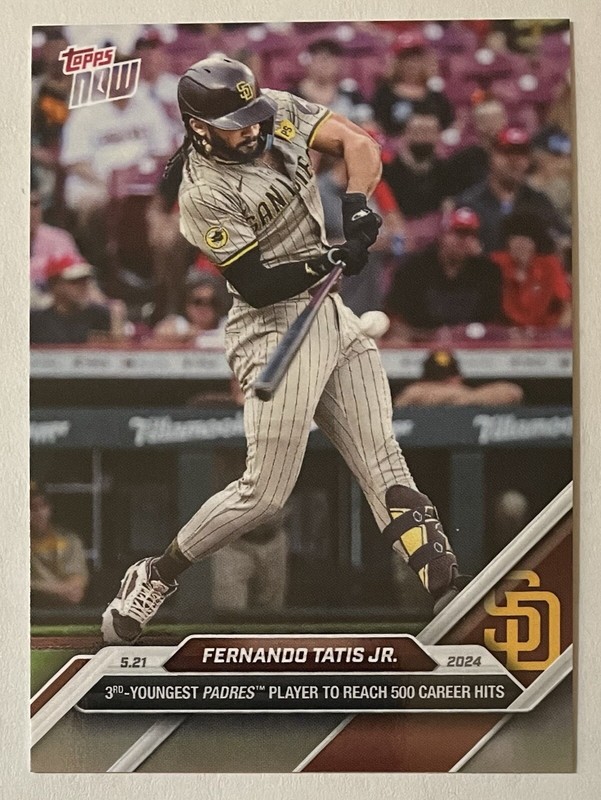 Fernando Tatis Jr. 500 Career Hits 2024 MLB TOPPS NOW 219 Padres PR /549