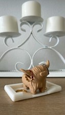 Highland Cow Ring Holder With Bed Dish Farmhouse Decor Jewelry Organizer