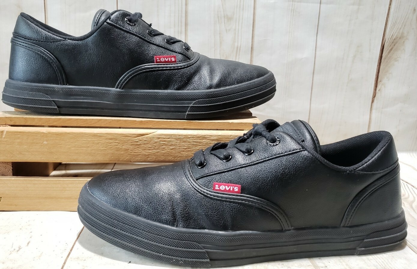 LEVI'S COMFORT CASUAL BLACK LEATHER SHOES 519227A48 M… Gem
