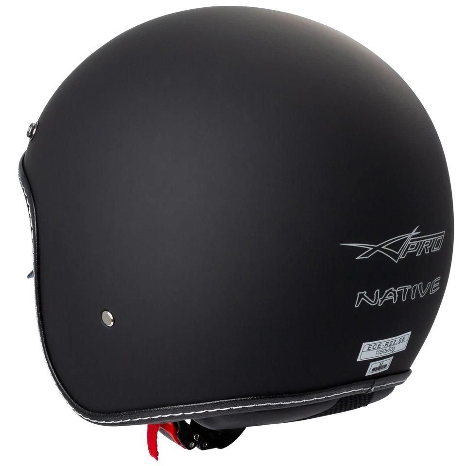 Casque Moto Jet Cafe Racer Homologué ECE 22-06 Scooter Custom Noir Mat - Photo 3/4