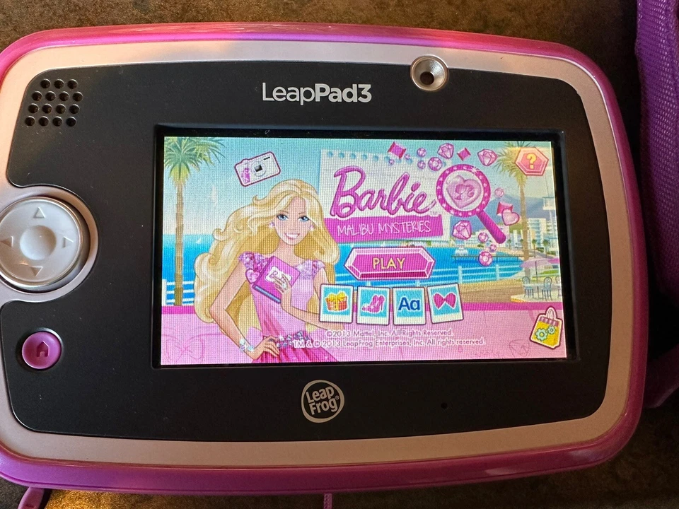 LEAP FROG LEAP PAD 3 PINK LEARNING TABLET W CASE, BARBIE GAME, STYLUS, USB WORKS - Image 2 of 4