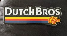 2021. Dutch Bros Coffee Classic Logo Yellow Red Blue Stripe Sticker Decal