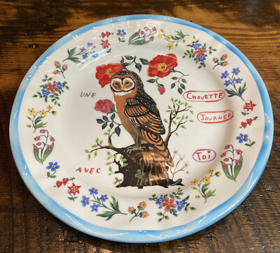 NWT Anthropologie Nathalie Lete Charmante Owl Floral Dinner 10