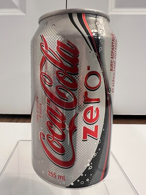 2007 Canadian White Coca-Cola Zero Can - Unopened/Empty 355ml - Rare Red 'Zero'