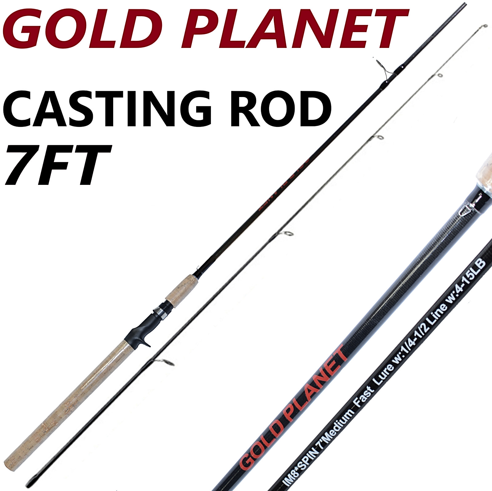 Fishing Pole Spinning Casting Rod 7 8 9 FT Carbon Fiber Medi