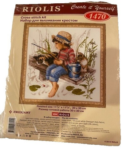 Riolis Kreuzstich Set Wanderwind - Stickpackung 21x30cm Mit Wolle & Nadel