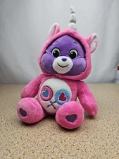 Care Bears 12” Bear Unicorn 2021 Hoodie Friends Collector Plush Basic Fun Pink