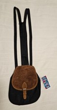 Small Backpack Long Zipper Straps Zip Back Pocket Snap Front Black Brown NEW