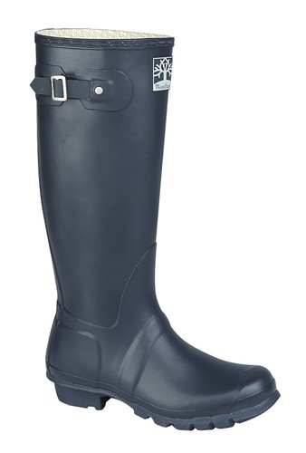 Woodland Gusset Wellington Boots Unisex Navy Blue Wellies - Picture 2 of 3