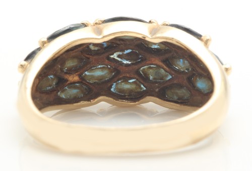 ESTATE 1.00 Ct Natural Blue Sapphire in 14K Solid Yellow Gold Women Ring - Picture 5 of 7
