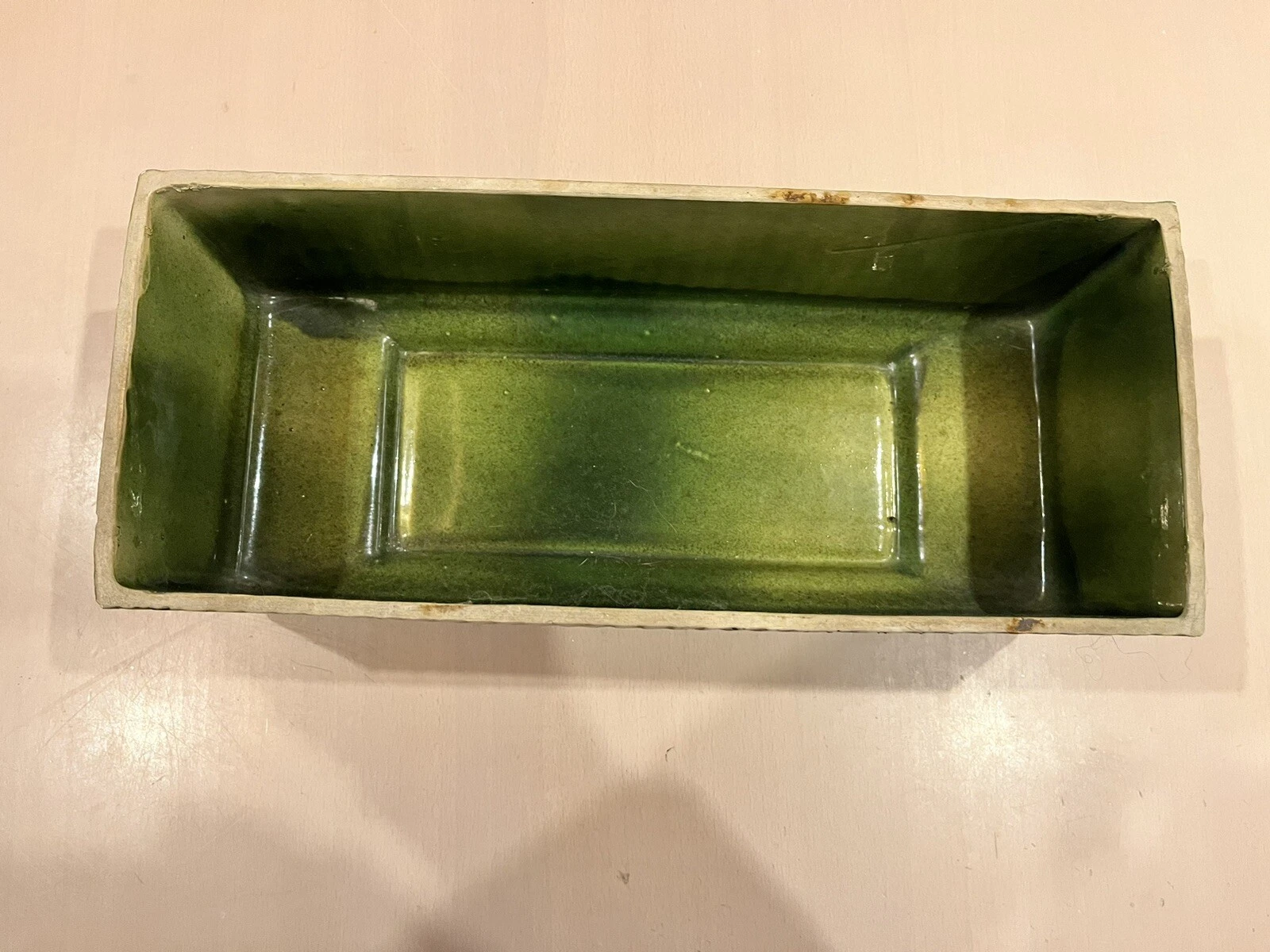 Vintage Groene / Beige Vaas