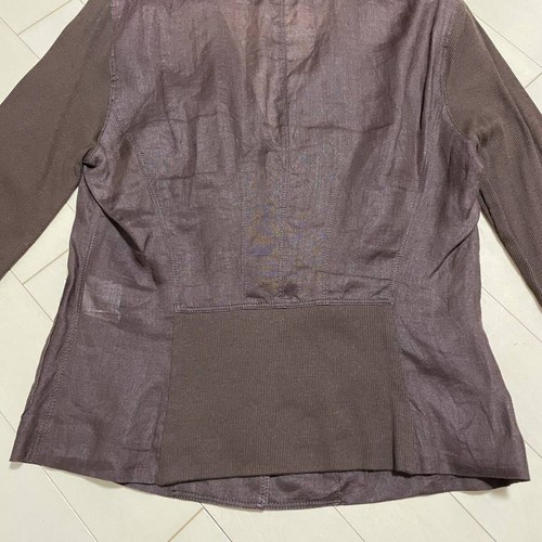 Authentic Luxury Brunello Cucinelli Knit Switching Thin Ramie Hemp Linen Jacket - Picture 6 of 8