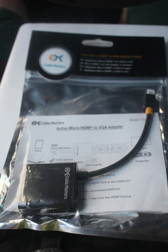 Cable Matters Active Micro HDMI to VGA adapter NEW in Package