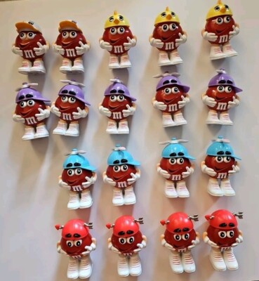 Lot Of 18 90s M&Ms Minis 3'' Plastic Candy Dispenser Holder Figurine Collectible 
