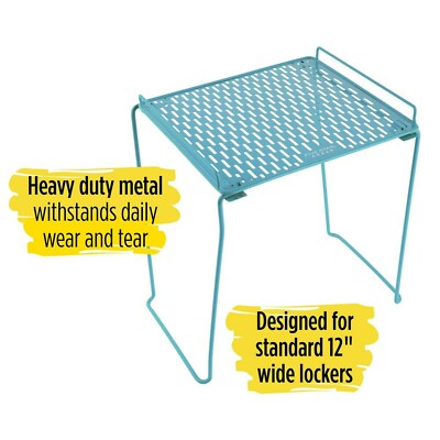 Five Star Extra Tall Locker Shelf - Teal Metal Organizer Holds 100 Lbs For 12-Inch Wide School Lockers