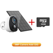 2K 3MP Wifi Home Solar Security Camera Wireless Battery Powered 2-Way Audio 32GB