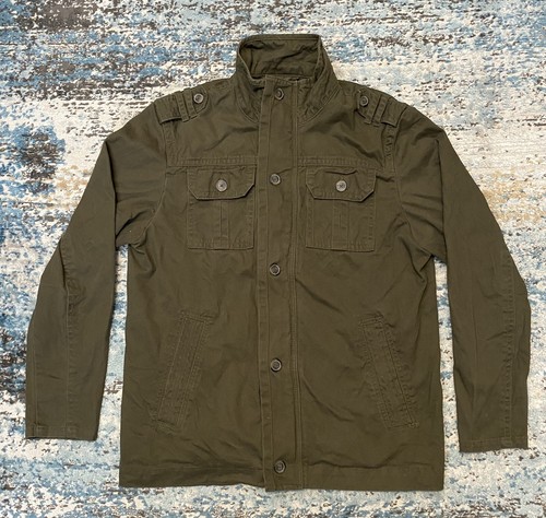 Old Navy Mens Brown Military Style Zip 
