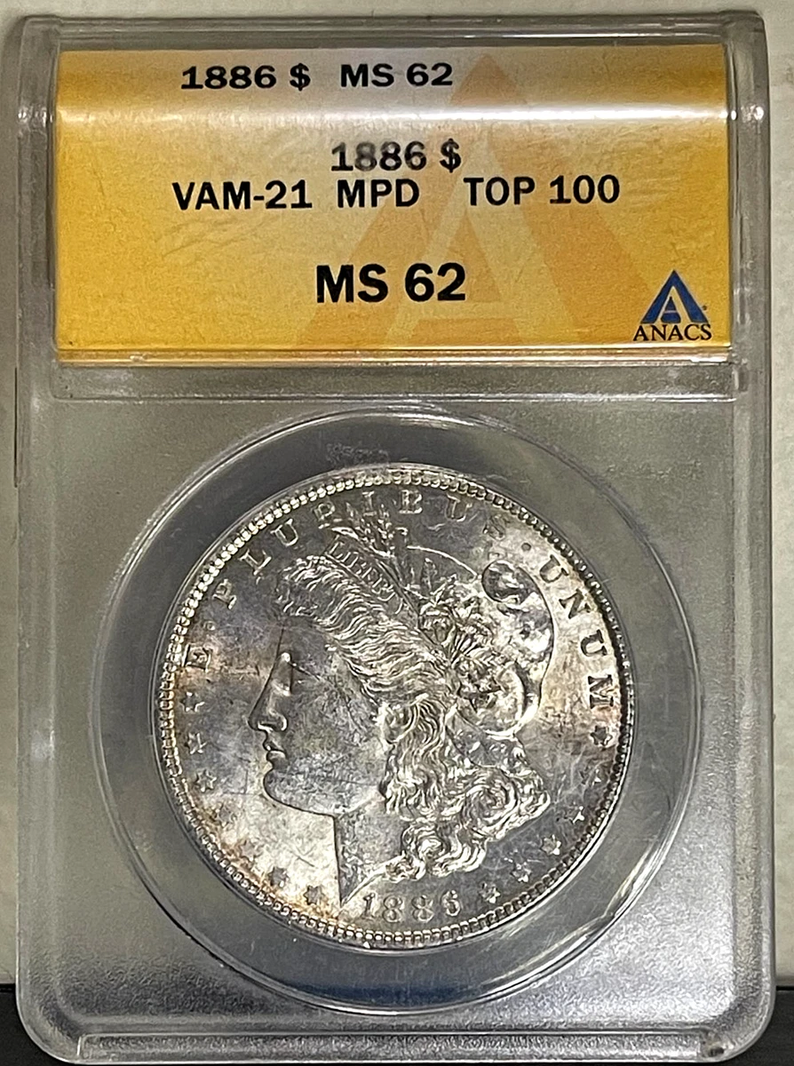 Philadelphia MS 62 Graded 1886 Year Morgan US Dollars (1878-1921