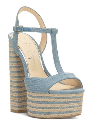 JESSICA SIMPSON Womens Blue 1-1/2'' Platform Ameeka Espadrille Shoes 9 M