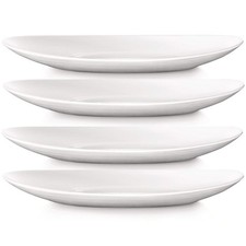 Oval Steak Dish Plate 30cm White Porcelain Platter Kitchen Dinner Tableware 4Pcs