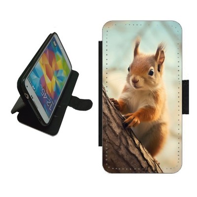 Rot Eichhörnchen Handy Hülle Wallet Flip Cover für iPhone Samsung Pixel SQU2