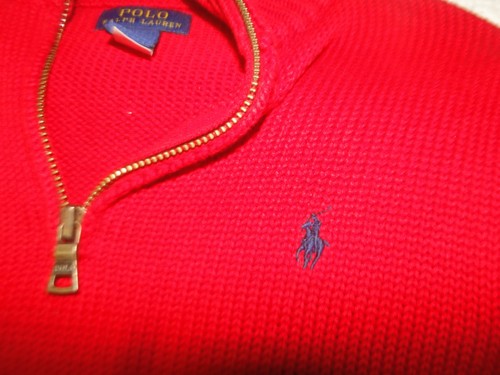 RALPH LAUREN BOY RED HALF ZIP SWEATER SIZE 6 - Picture 2 of 5