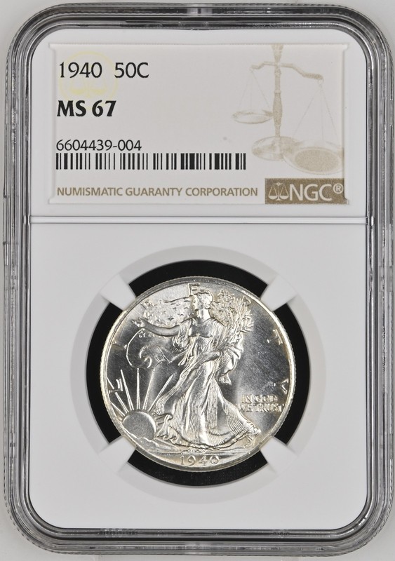 1940 P Walking Liberty Half Dollar 50C NGC MS67 — Superb Gem Uncirculated Silver