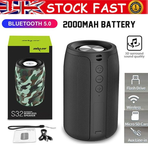 Bluetooth Speaker Wireless Stereo Loud Bass Subwoofer LED FM USB Boombox Phones
