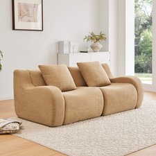 Soft Teddy Boneless Sofa w/ Anti-Slip Design, No Assembly Needed, Camel