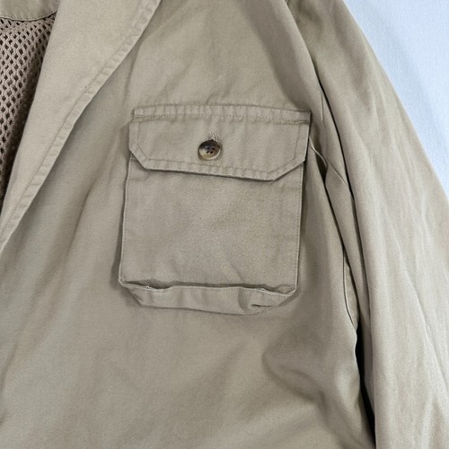 Giacca Safari TravelSmith Uomo 42L Beige Khaki Utility Outdoor Cargo Viaggio Ventilazione - Foto 4 di 18