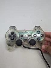 Transparent Crystal Clear OEM Sony PS1 Dualshock 2 Controller Tested Authentic 
