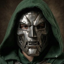 Dr Doom Mask Supervillain Cosplay Outfit Mask Cape,Cloak With Belt US Stock