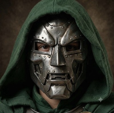 Dr Doom Mask | Supervillain Cosplay Outfit  Mask & Cape,Cloak With Belt US Stock