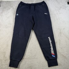 Puma BMW M Motorsport Joggers Mens Large Black Fleece Racing Athletic Sweatpants