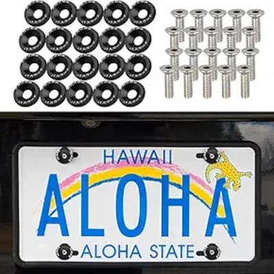 #ad 20PCS Bumper Washer Bolt Aluminum Washer Engine Bay Dress Up Kit Fasteners M6 $12.99