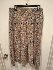 Old Navy Multicolor Ditsy Floral Tiered Maxi Skirt Sz XL Cottagecore Romantic