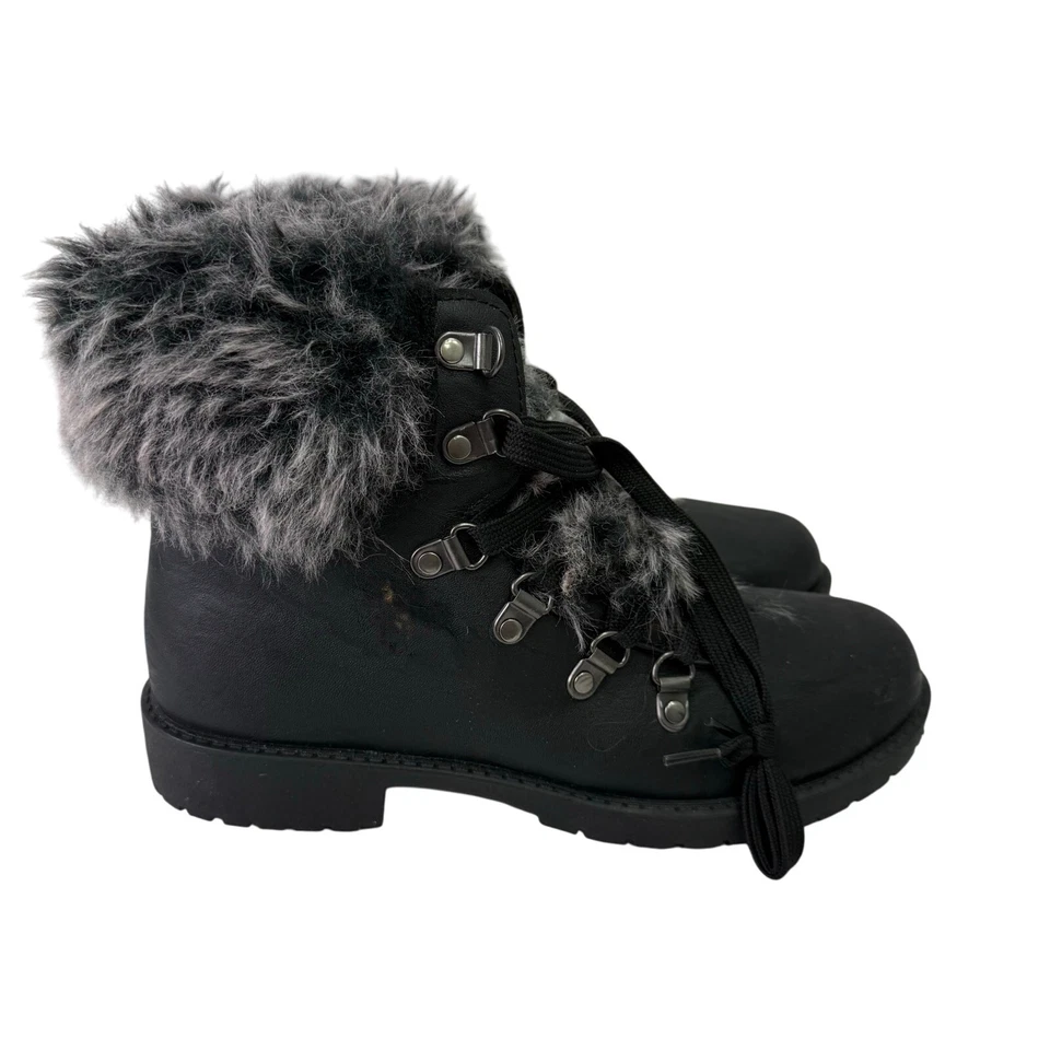 Botas de combate para mujer Wanted talla 8 con adornos de piel negras NUEVAS M296 Foto 3 de 4