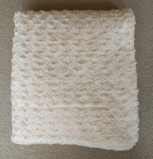 Cream Bed Throw Boucle-Like Faux Fur Soft Plush Textured Decor Large 60" x 65"
