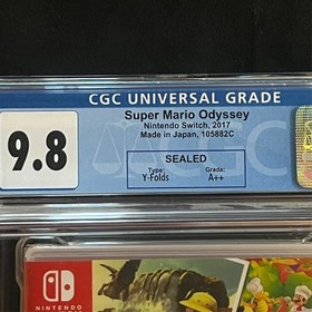 Switch Super Mario ODYSSEY CGC 9.8 A++ Y-Fold Seal - Not VGA WATA PSA