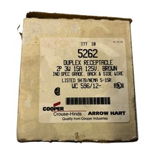 LOT OF 10 Arrow Hart 5262 Duplex Receptacle 15A 125V Brown NEMA 5-15R Spec Grade