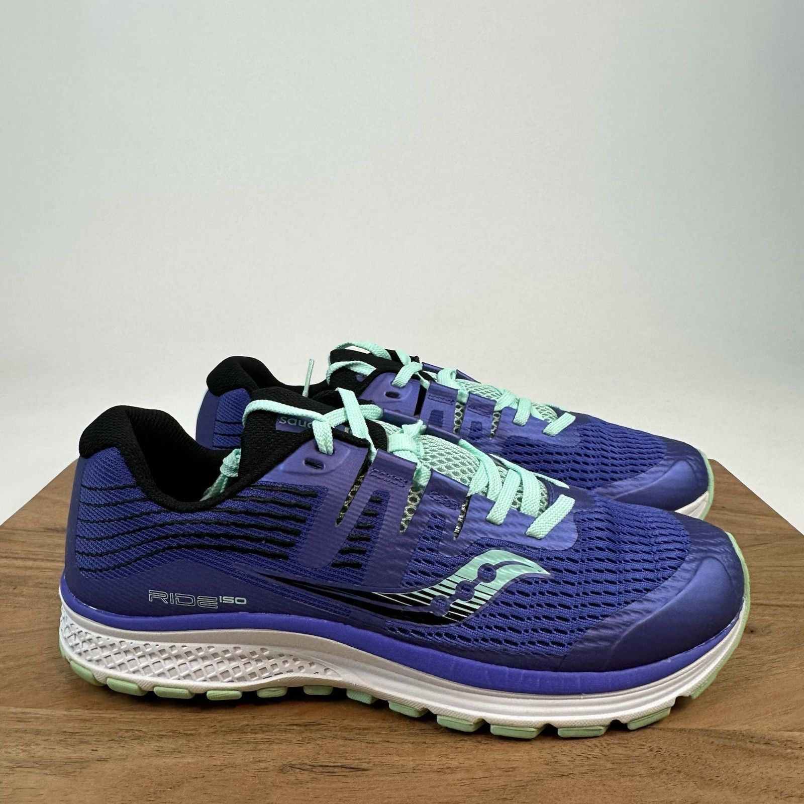 New Big Kids Saucony Ride ISO Purple Athletic Running Shoes Sneakers Size 7 Y