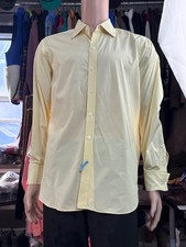 Turnbull  Asser Dress Shirt Mens 16.5 Cotton YELLOW Tattersall French Cuff M