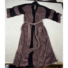 Christian Dior Monsieur Smoking Robe Mens Brown Black Velour Vintage CD Logo