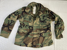 Vintage US Army Coat M65 Woodland Camo Cold Weather Field 8415-01-099-7836 Lined