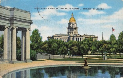 Postcard Civic Center Square State Capitol Denver Colorado