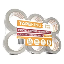 Tape King Clear Packing - 60 Yards Per 6 Rolls / 2.7 Mil Thick, 